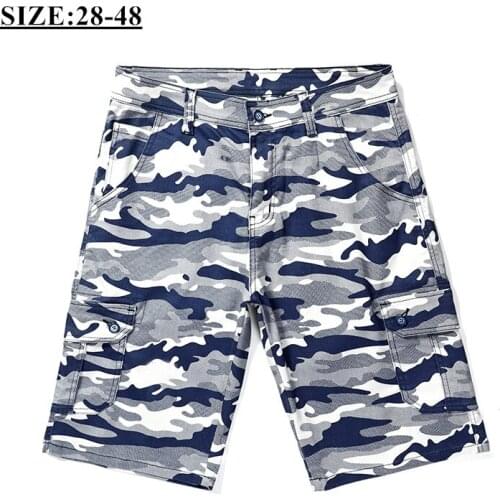 Summer Mens Camouflage Multi-pocket casual Cargo Shorts man Loose Bermuda Straight Overalls short Bermuda Plus Size 46 48
