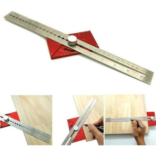 Division Line Ruler Angle Ruler Multifunction Scribing Ruler Type T Hole Ruler Woodworking Scribing Mark Line Gauge For Measure