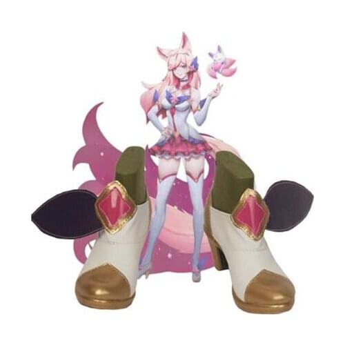 LOL Star Guardian Skin The Nine-Tailed Fox Ahri Cosplay Shoes Boots Halloween Party Custom Made Adult Women Shoes Accessories
