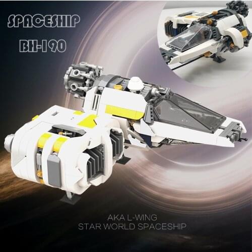 MOC Star Space Battle BH-190 Also Known As L-WING Spaceship Aircraft Building Block Toy Model Aerospace Model Toys for Boys Gift