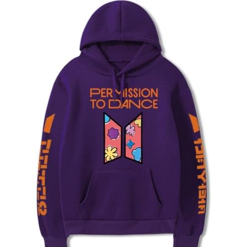 2021 New Album permission to dance Print Harajuku oversize Hoodie Kpop Korean Style loose Sweatshirt Hip Hop All-match Leisure