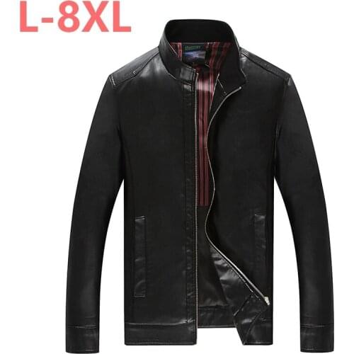 Plus size 8XL 6XL 5XL 4XL new leather jacket pu Genuine Leather Sheepskin motorcycle man coat Leather jacket men spring autumn