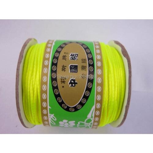 80M/Spool 1.5MM Neon Yellow Braided Macrame Nylon Chinese Knot Cord Beading Handmade Jewelry Making Findings Satin String Thread