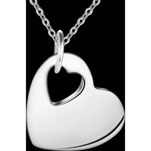 Wholesale 925 Sterling Silver Romantic Heart Pendant Necklace for Women Christmas Gifts Fashion Luxury Party Wedding Jewelry