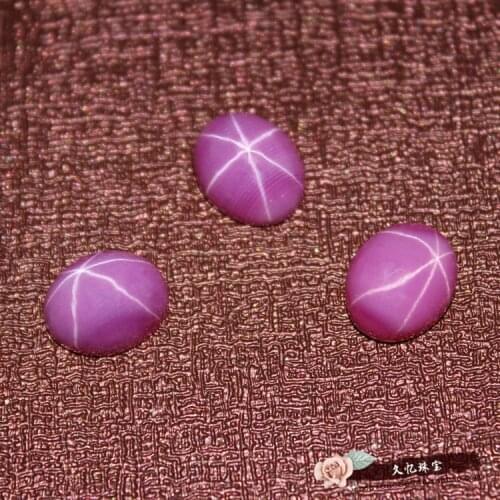 Oval shape star stone corundum 6 lines cabochon stone beads for jewelry making DIY stones red stones