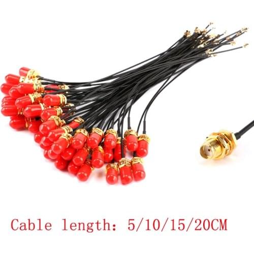 5PCS SMA Straight JACK TO IPEX FEMALE connector RF Pigtail cable uFL/u.FL/IPX Antenna adapter wire for WIFI/GSM/GPS 1.13mm