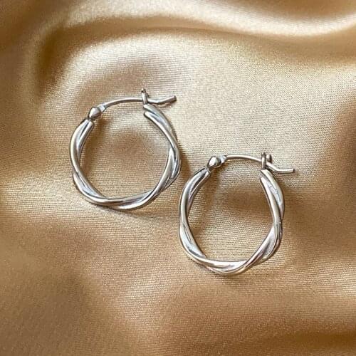 Lock Up Hot Brand Pure 925 Sterling Silver Ladies Jewelry For Women Gold Earrings Fashion Party GIfts Sliver Big Stud Earrings