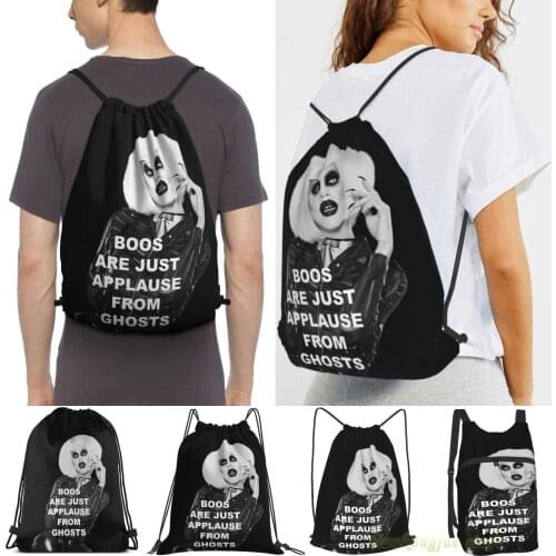 Sharon Needles - Boos Are Just Applause From Ghosts Men Outdoor Travel Gym Bag Waterproof Drawstring Backpack Women Fitness Bags