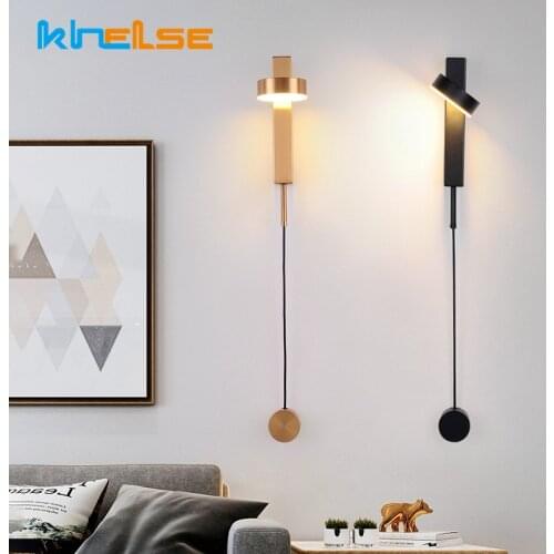 Modern LED Wall Lamp With Rotatable Dimmer Switch Living Room Bedroom Sconces Indoor Bedside Reading Decor Wall Lights Luminaire