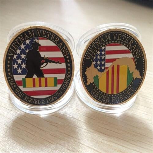 US. Military Vietnam Veterans 24K Gold Plated Challenge coin,free shipping 10pcs/lot