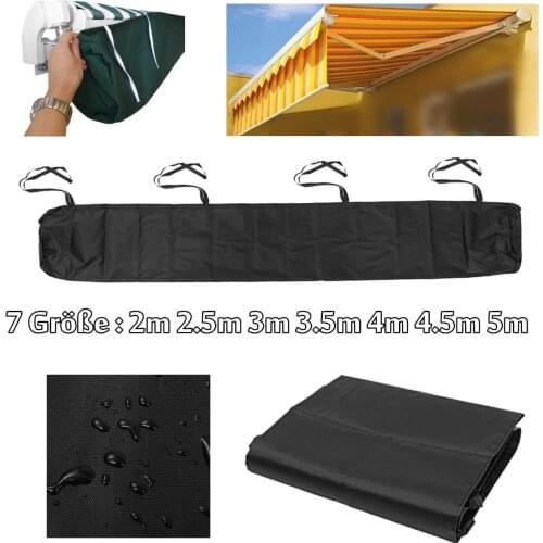 7 Sizes Patio Awning Winter Storage Bag Yard Garden Shelter Rain Weather Cover Protector Sun Canopy Black 2/2.5/3/3.5/4/4.5/5m
