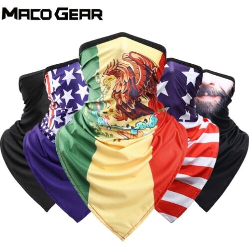 Ice Silk Breathable Bandana Neck Gaiter Cover National Flag Triangle Scarves Mesh Face Tube Scarf Sun Windproof Cool Men Women