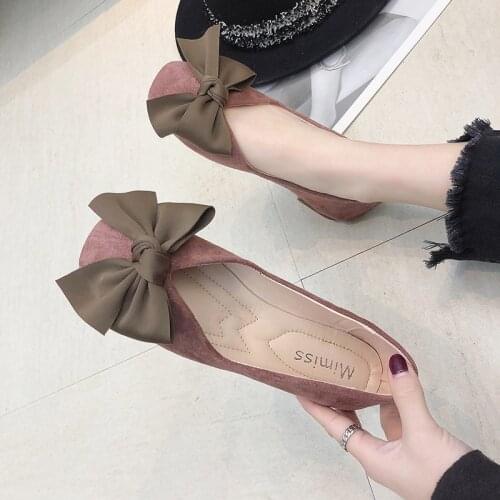 2019 Spring New Fashion Luxury Women Soft Flat Butterfly Bow Ballet Flats Low Heels Shallow Designer Shoes U19-53