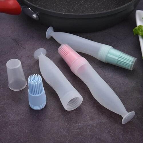 1Pcs High Temperature Brush Bake Oil Silicone Oil Bottle Brush Cooking BBQ Barbecue Tools Kitchen Accessories Gadgets 3Colors