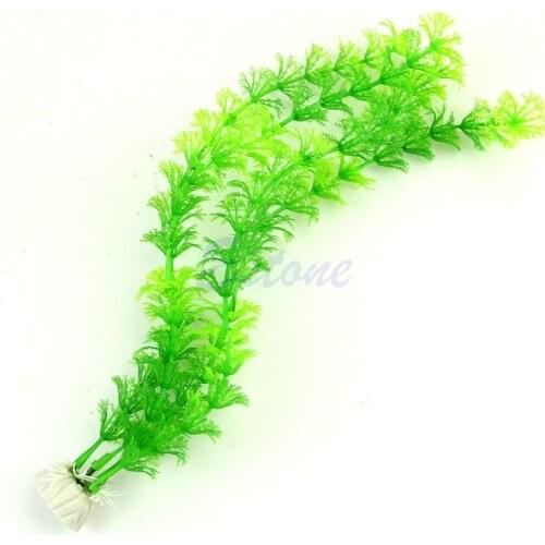 13" Stunning Green Artificial Plasticank Water Plant Aquarium Decor -S127