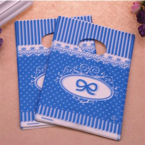 2016 Hot Sale New Design Wholesale 100pcs/lot 15*20cm Birthday Gift Packaging Pouches With Bow-knot Plastic Gift Bags