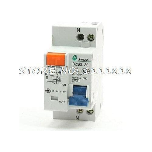 35mm DIN Rail Mount 1 Pole ELE Circuit Breaker 230V 32A 3000A