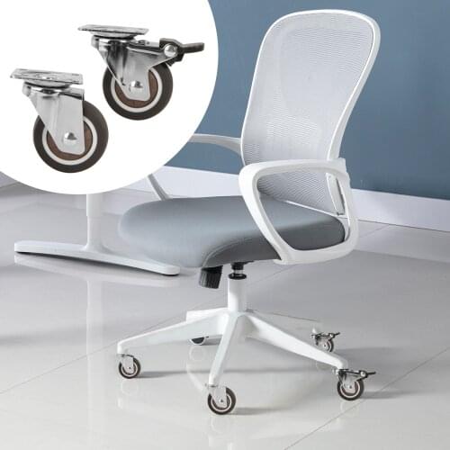 4pcs 2 Inches Furniture Casters Wheels Soft Rubber Swivel Caster Silver Roller Wheel For Platform Trolley Chair Home Accessories