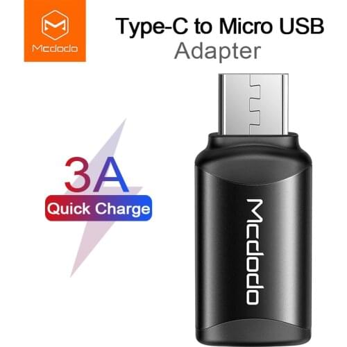 Mcdodo OTG Type C to Micro USB Adapter Charge & Data Transfer 2 in 1 For Android Mobile Phone Tablet 3A Fast Charging Support QC