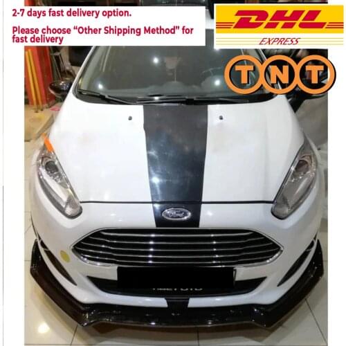 For Ford Fiesta MK6 Accessories Car Front Bumper Lip 3 pcs Black Splitter Diffuser Lip Body Kit Spoiler Bumpers