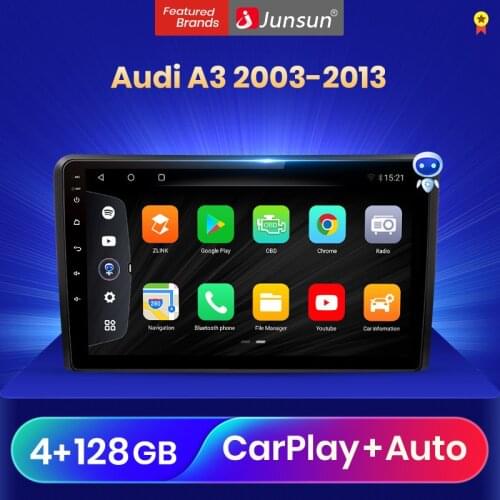 Junsun V3 Qualcomm Voice Control Android 10 Car Radio Multimedia Player For Audi A3 2003-2013 CarPlay Autoradio Stereo 2Din dvd