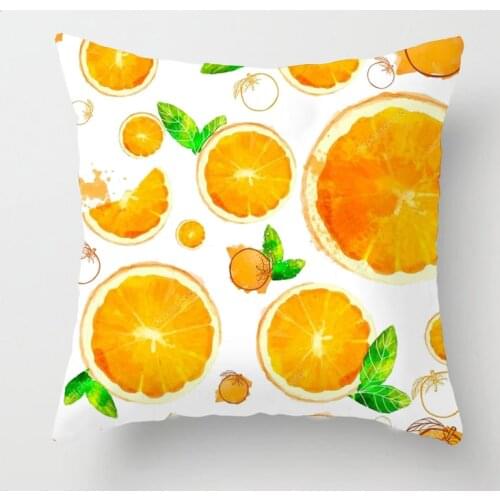 Yellow Lemon Print Pillowcase Hot Simple Polyester Cushion Case Floral Pillows Case Decorative Sofa