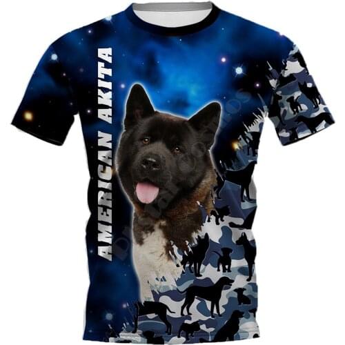 PLstar Cosmos American Akita 3D Printed t-shirt Harajuku Streetwear T shirts Funny Animal Men For Women Short Sleeve 08