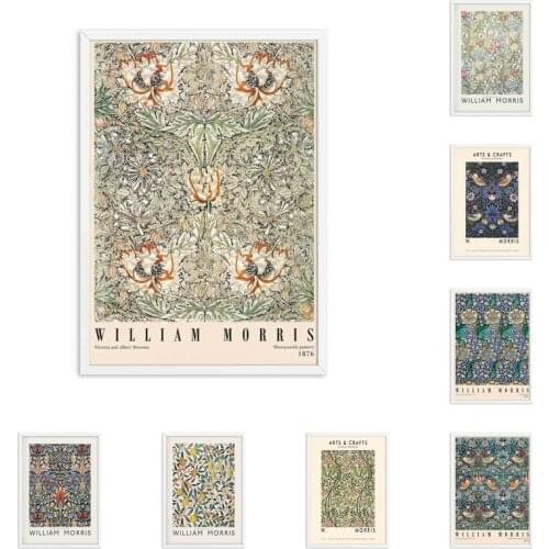 William Morris Canvas Painting Poster Print The Victoria and Albert Museum Exhibition London Underground Wall Art Nouveau Decor