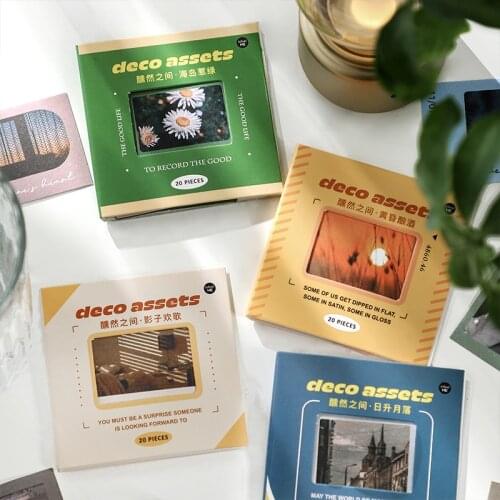 Journamm 20pcs/pack Ins Style Material Paper for Scrapbooking Cards Decoration Junk Journal Creative DIY Aesth Materials Paper