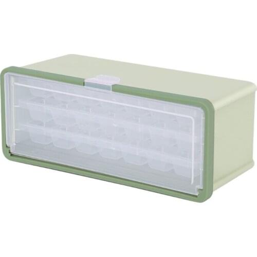 Ice Cube Tray Box Drink Jelly Freezer Mould Ice Maker Three-Layer with Lid Cover Large Capacity Pull-out Ice Box Container