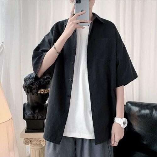 Mens Solid Color Shirts 2021 Fashion Woman Short Sleeve Shirt Casual Oversize Tops Male Clothing