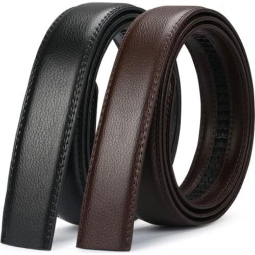 Mens Automatic Buckle Belts No Buckle 3.50cm Belt Body without Buckle High Quality Male Genuine Leather Strap Jeans Belt Wide