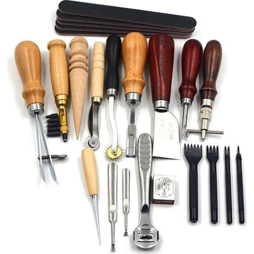 18-piece leather tool set diy handmade leather hand-sewn set leather handmade set art 10 styles