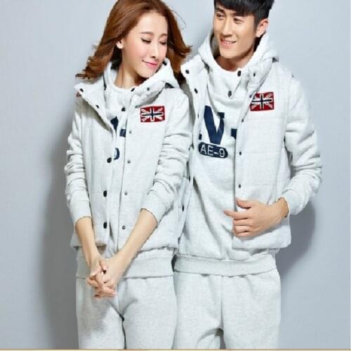 Autumn and winter new Fashion women suit womens tracksuits casual set with a hood fleece sweatshirt three pieces set