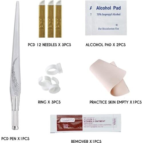 Permanent Makeup Eyebrow Tattoo Practice Kit Microblading Eyebrow Tattoo Kit Microblading Tattoo Pen Blades Practice Skin Pads