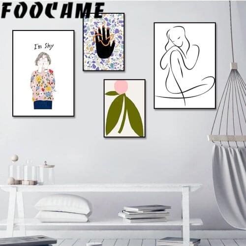 Simple Modern Abstract Line Nude Girl Retro Nordic Art Living Room Decoration Painting Wall Art Canvas Poster Picture Print Home