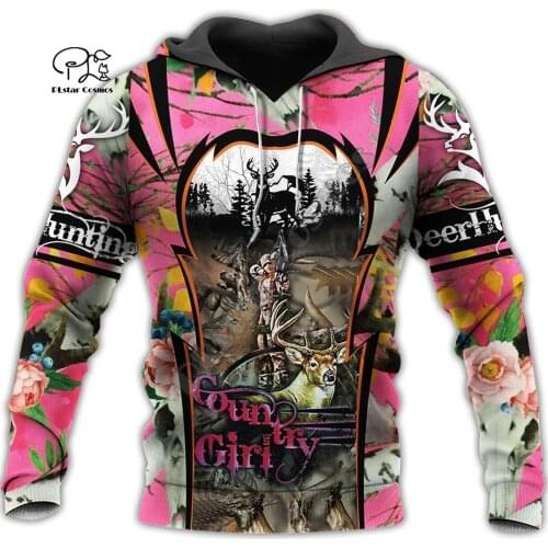 NewFashion Country Girl Hunter Deer Hunting Animal Camouflag Tattoo Pullover Tracksuit Sweatshirts Men/Women 3Dprint Hoodies S-8