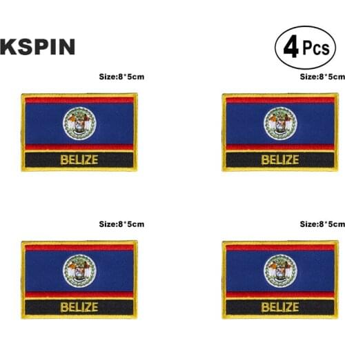 Belize Rectangular Shape Flag Iron on Saw on Patches Embroidered Flag Patches National Flag Patches for Clothing DIY