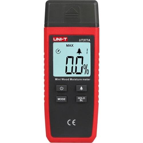 UT377A Digital Wood Moisture Meter Hygrometer Humidity Tester for Paper Plywood Wooden Materials LCD Backlight