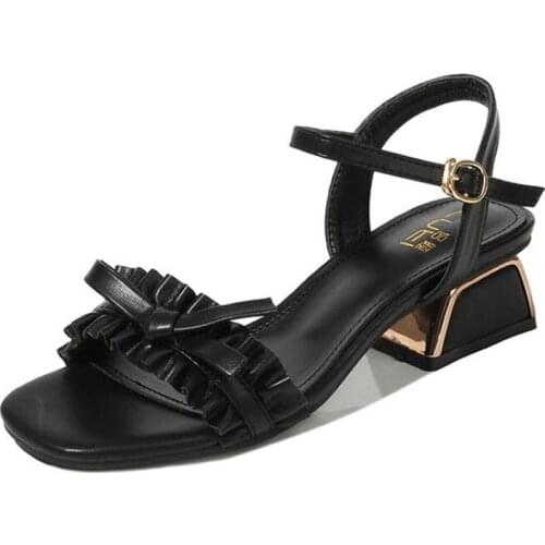 Womens Sandals Summer Handmade Ladies Shoes Leather Floral Sandals Women Flats Retro Style Shoes Woman