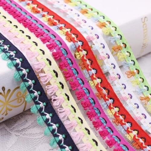 New Fringe Lace Fashion Polyester Fringe Tassel Trim Ethnic Ribbon Lace Fabric Women Headdress Clothing Garment Accessories 15mm