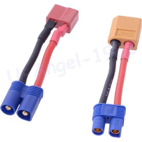 1pcs T Female Plug to EC3 male / XT60 Female to EC3 Female Connector Balance Charge Cable for RC Lipo Battery