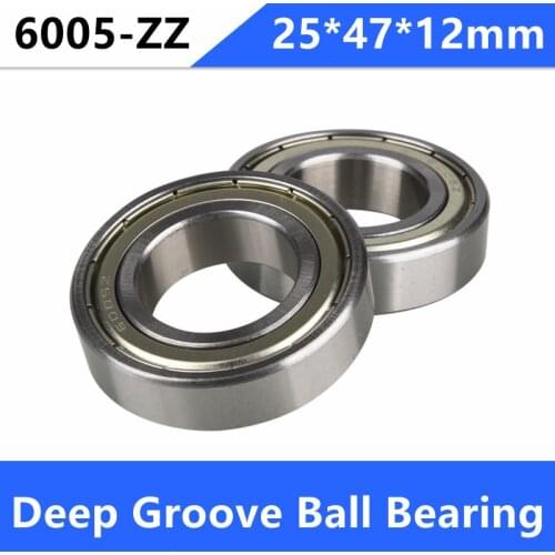 100pcs/lot 25x47x12mm 6005ZZ 6005Z 6005 Z ZZ 25*47*12mm Double metal cover Deep Groove Ball bearing