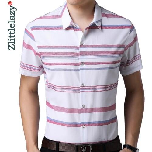 2021 brand striped mens shirts for men clothing fashion summer short sleeve shirt vintage luxury dress casual clothes jersey 538