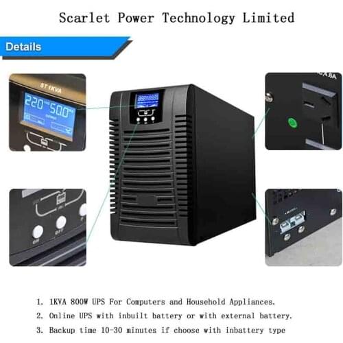 220V AC Input 220V AC Output 36V DC Long Time Backup Online UPS 800W PC UPS 1KVA UPS