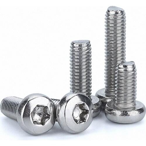 30-100Pcs GB2672 304 Stainless Steel Torx Pan Head Screw Plum Six-Lobe Round Head Anti-theft Security Screws M2 M2.5 M3 M4