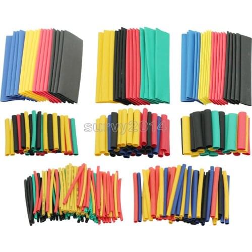 328pcs Set Polyolefin Shrinking Assorted Heat Shrink Tube Wire Cable Insulated Sleeving Tubing Set 2:1