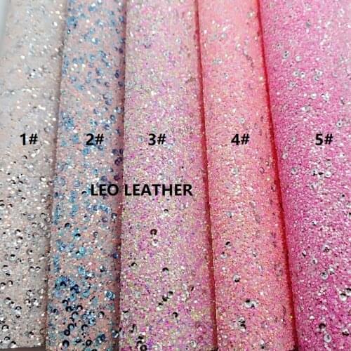 5PCS 21x29cm Chunky Glitter Synthetic Leather for DIY accessories 6S56A