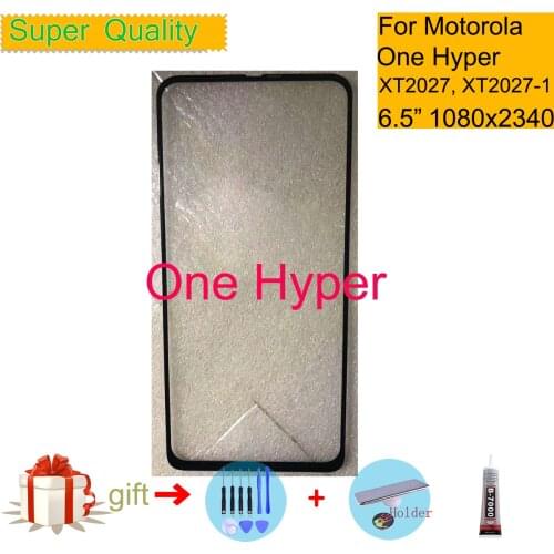 6.5" For Motorola Moto One Hyper XT2027 XT2027-1 Touch Screen Panel Front Outer One Hyper Screen Glass Lens Replacement