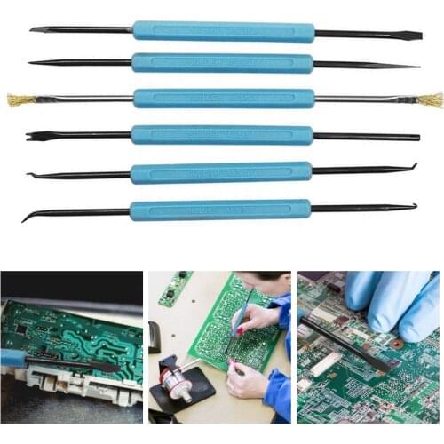 6pcs/lot Steel Solder Assist Tool Set Electronic Components Welding Grinding Cleaning Repair Tool for Assembly Work